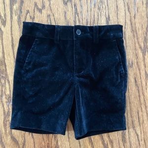 Black velvet dressy boys shorts.
